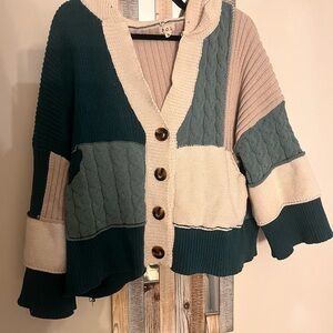POL Multicolor Cable Knit Cardigan
